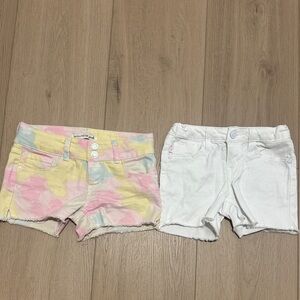 Bundle Lot Set Shorts Girls Denim White Tie Dye Girls Size 8 Tommy Bahama Fringe